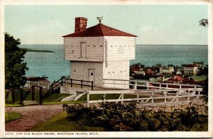 Vtg Mackinac Island Michigan MI The Old Block House 1910s Phostint Postcard