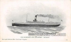 Old Dominion Line Steamship Monroe Ship Unused 
