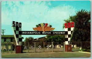 Main Gate Indianapolis Motor Speedway Indiana IN UNP Chrome Postcard J12