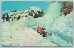 Mt Rainier Washington~Snow Plow in Cascades~Standard Chrome Postcard
