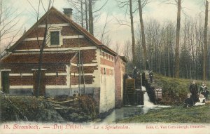 Postcard Belgium Strombeck Drij Likkel Le Maalbeek forest watermill