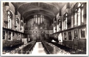 The Hall Balliol College Oxford England Interior Real Photo RPPC Postcard