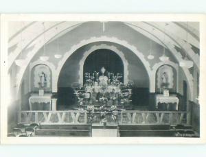 Pre-1950 rppc ALTAR & JESUS CHRIST SCENE AT CHURCH o2471