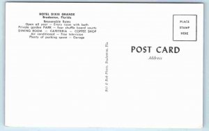 BRADENTON, FL Florida ~ HOTEL DIXIE GRANDE c1950s Manatee County Postcard