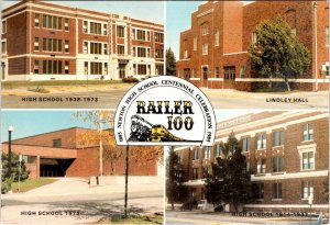 Newton, KS Kansas HIGH SCHOOL & RAILER 100 1985 REUNION CELEBRATION 4X6 Postcard