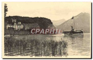 Old Postcard Lake Annecy Lake Menthon A Boat