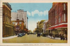 Ouellette Avenue Windsor Ontario ON c1944 PECO Postcard H42