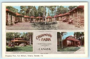 FORT WILLIAM, ONTARIO Canada ~ Roadside CHIPPEWA PARK Tourist Camp  Postcard