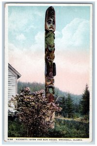 Wrangell Arkansas AK Postcard Kicksetti Totem And Sun House Scene c1920s Antique