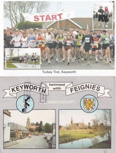 Turkey Trot Fun Run Keyworth 2x Nottingham Postcard s