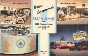 Salt Lake City Utah Bean Brummel Restaurant Vintage Postcard AA51405