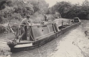 Towcester Hesperus Coventry Coal Boats Real Photo Postcard