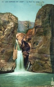 Vintage Postcard Les Gorges Du Loup Le Saut Du Loup Waterfalls France Nature
