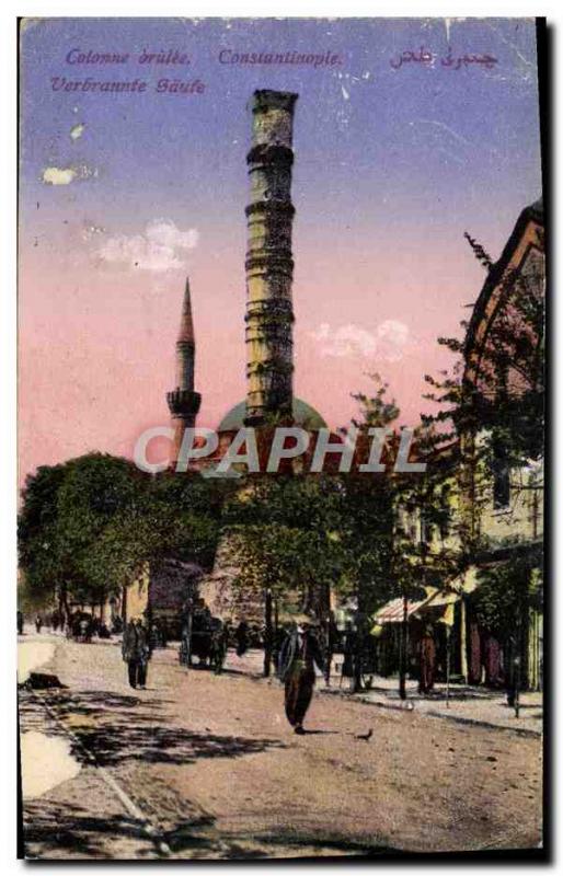 VINTAGE POSTCARD Constantinople Column brulee