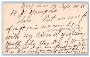 1888 WJ Young & Co Deep River Iowa IA Clinton IA Antique Posted Postal Card