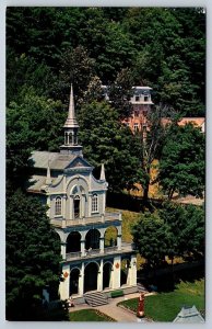 Scala Santa, Holy Stairs Ste Anne de Beaupre Quebec Aerial View Postcard #1, NOS