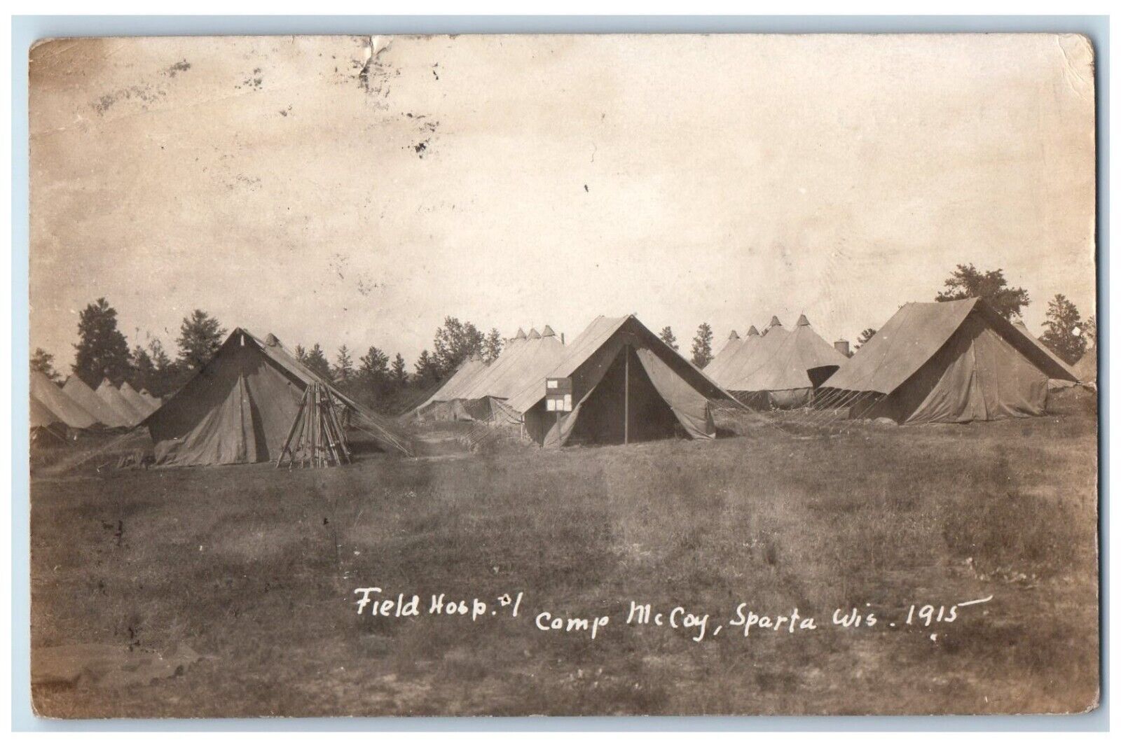 c1910's Field Hospital Camp McCoy Sparta Wisconsin WI RPPC Photo