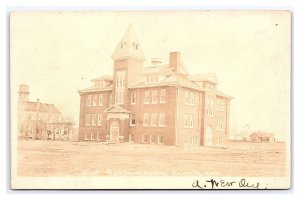 High School Building Waterville Kans. Kansas RPPC c1911 Postcard