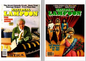 2~4X6 Postcards NATIONAL LAMPOON 1991~87 Humor Magazine Cover Repros WOMAN/YEAR