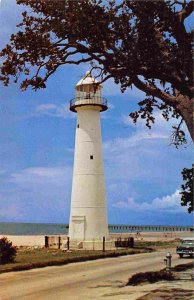 Old Biloxi Lighthouse Mississippi chrome postcard