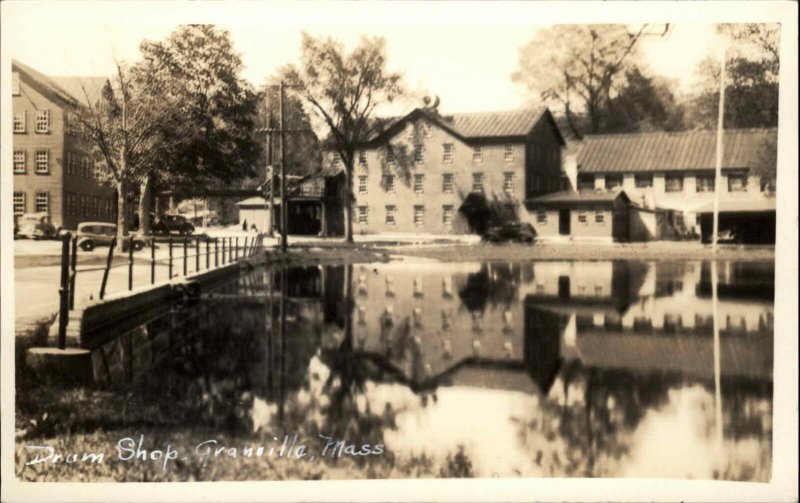 Granville MA Drum Shop c1940 Real Photo Postcard