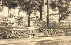 Rock Wall & Gate Winsted Connecticut CT Cancel 1922 Real Photo Postcard