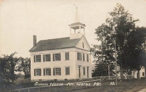 North Wayne ME School House, Real Photo Postcard