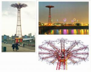 Coney Island Parachute Jump Lot of 3 Postcards NYC 2004