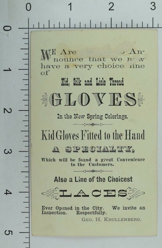 1880's Geo. H. Knollenberg Gloves & Laces Venus Smiling Baby Clam Shell P78