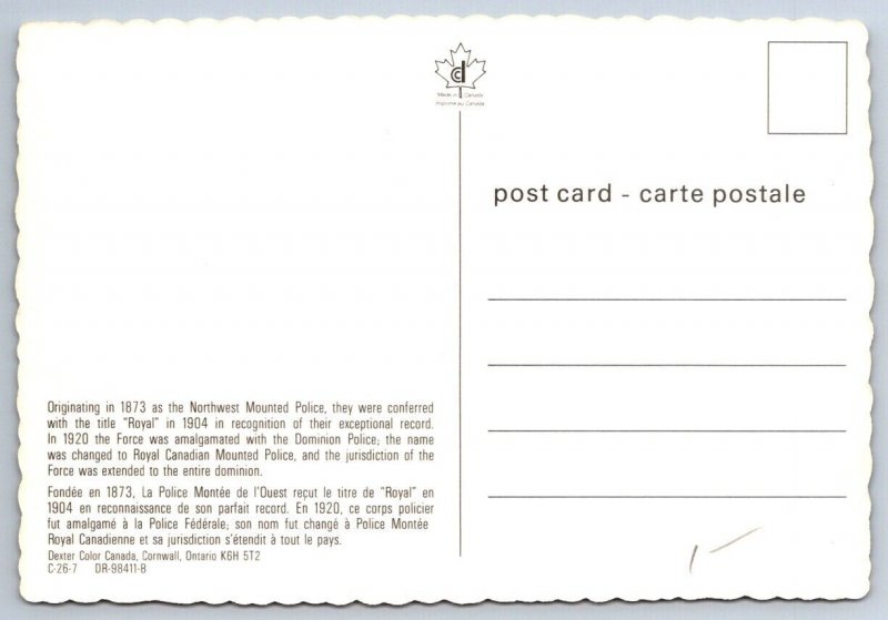 Royal Canadian Mounted Police, RCMP, Musical Ride, Chrome Postcard
