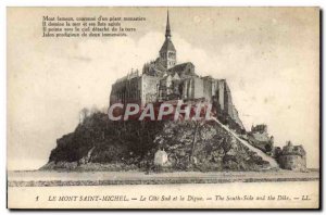 Old Postcard Mont Saint Michel Cote Sud and La Digue