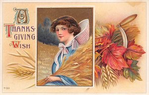 Artist Samuel Schmucker Vintage Thanksgiving Postcard