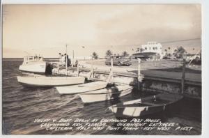 Florida FL Real Photo RPPC Postcard c40s GREYHOUND KEY Boats Post House Cottage
