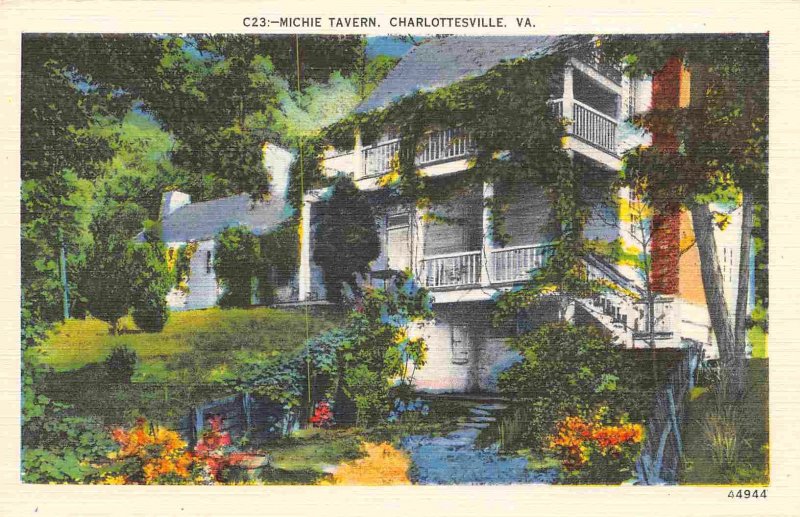 Michie Tavern Charlottesville Virginia linen postcard