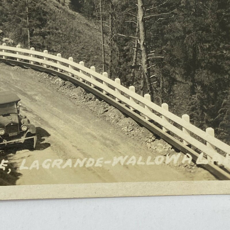 RPPC Real Photo Postcard Minam grade LaGrande Wallowa Lake Highway, Oregon