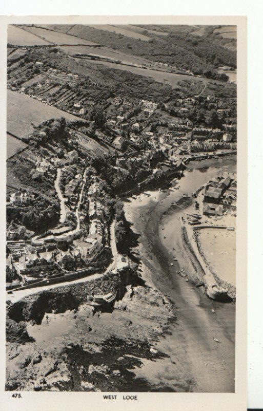 Cornwall Postcard - Aerial View of West Looe - Ref TZ1431