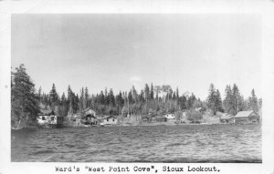 Real Photo Postcard Ward's West Point Cove Sioux Lookout in Canada~115606