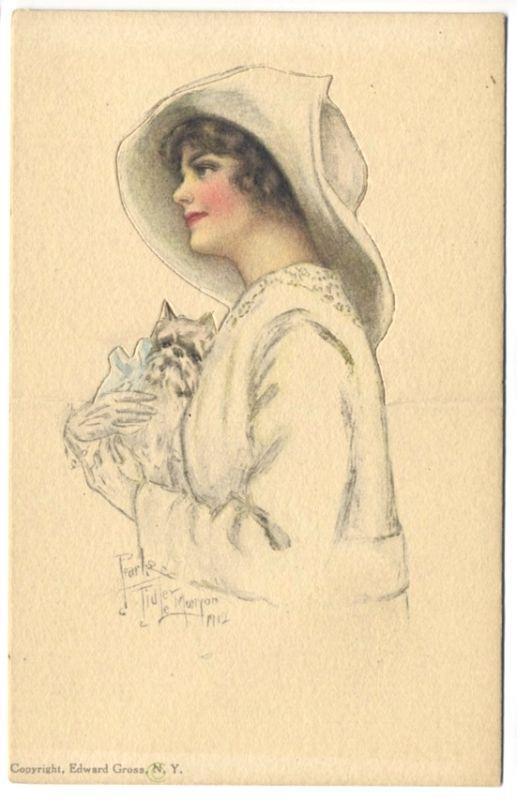 Pearl Tidler Le Munyon American Girl No. 31 Scottie Dog Die Cut Postcard