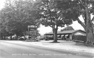 Pittsford VT Knotty Pine Drive-In Restaurant Old Cars Motel RPPC Postcard