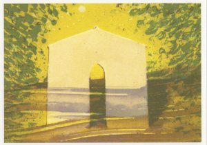 Sanctuary Golden Heaven Elements Asian Landscape Painting Postcard