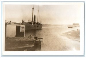 c1940's Light Ship Frying Pan Shoalsl Depot Charleston SC RPPC Photo Postcard