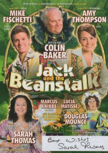 Colin Baker Sarah Thomas Jack & The Beanstalk Hand Signed Flyer