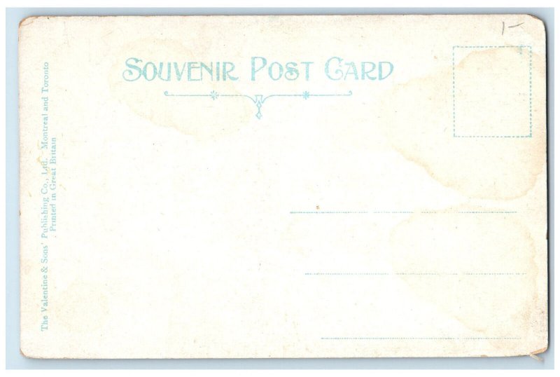 c1910 Moonlight Scene, First Lock and GTR Bridge Kingston Mills Canada Postcard