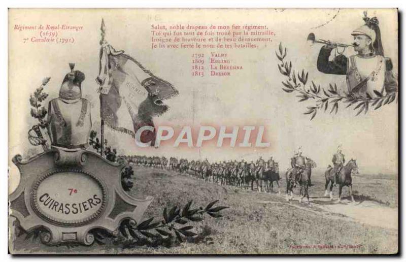 Postcard Old Army 7th Cuirassiers