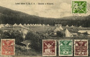 czech, SÁZAVA u Kácova, Summer Camp Y.M.C.A., YMCA (1924) Postcard