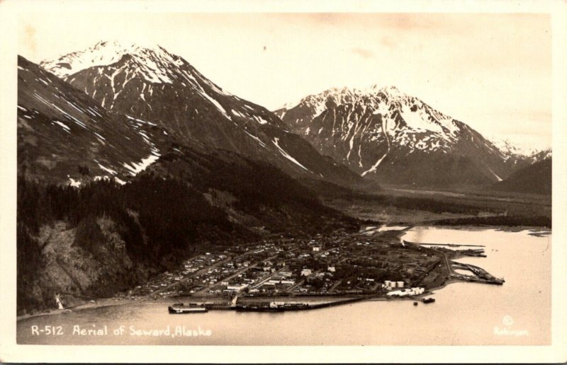 Alaska Seward Aerial View Real Photo