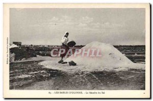 Old Postcard Salt marshes Salt harvest of Les Sables & # 39Olonne