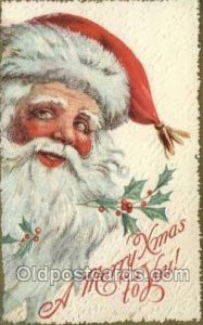 Santa Claus Holiday Christmas 1915 light crease left bottom corner tip with t...