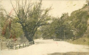 C-1910 Riverside Drive Hand Tint undivided RPPC Photo Postcard 20-9248