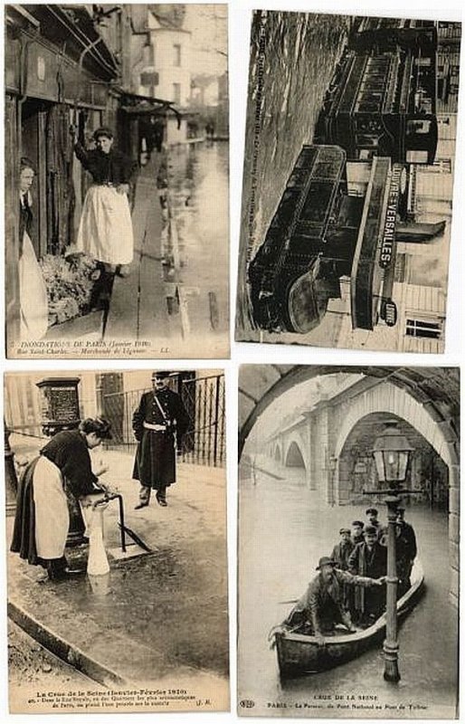 FRANCE FLOODS 1910, FRANCE 300 Vintage Postcards (L5560)